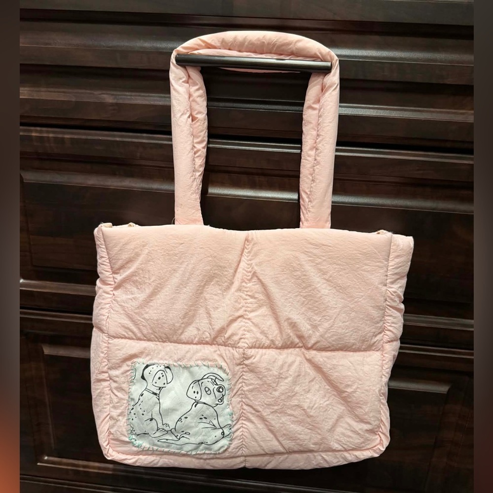 Pusheen Pink Quilted Tote Bag 9x14in 2 very tiny callouts